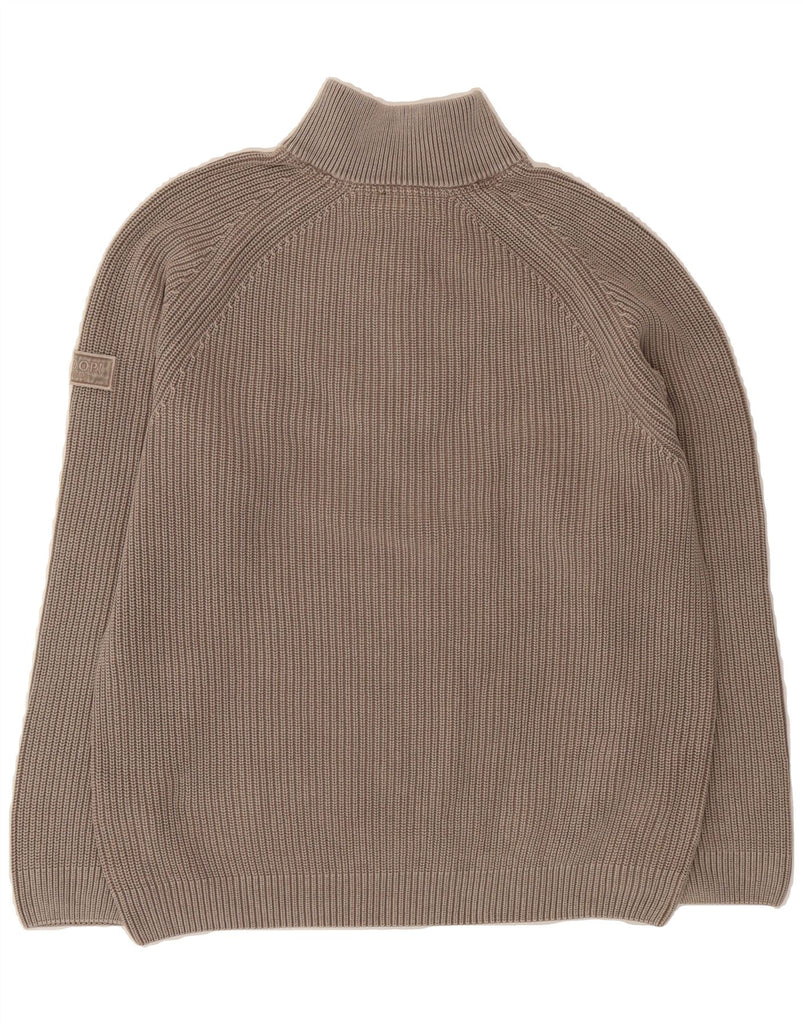 JOOP Mens Zip Neck Jumper Sweater XL Brown Cotton Vintage Joop and Second-Hand Joop from Messina Hembry 