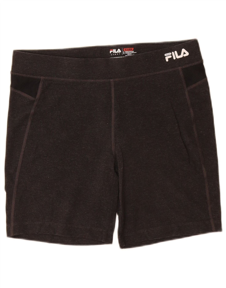 FILA Womens Sport Shorts UK 8 Small Grey Colourblock Cotton