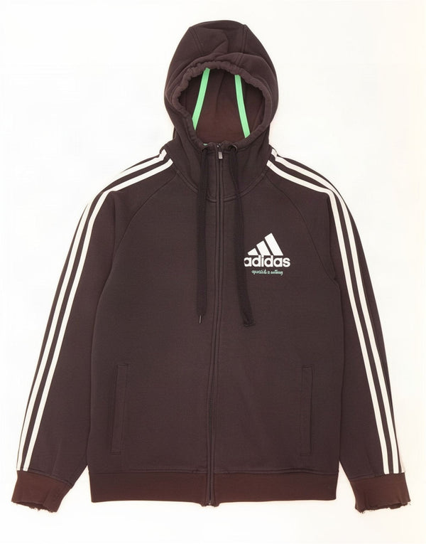 Adidas Mens Zip Hoodie Sweater Medium Black Cotton