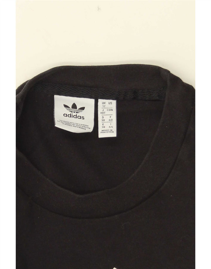 Adidas Womens Graphic T-Shirt Top UK 12 Medium Black