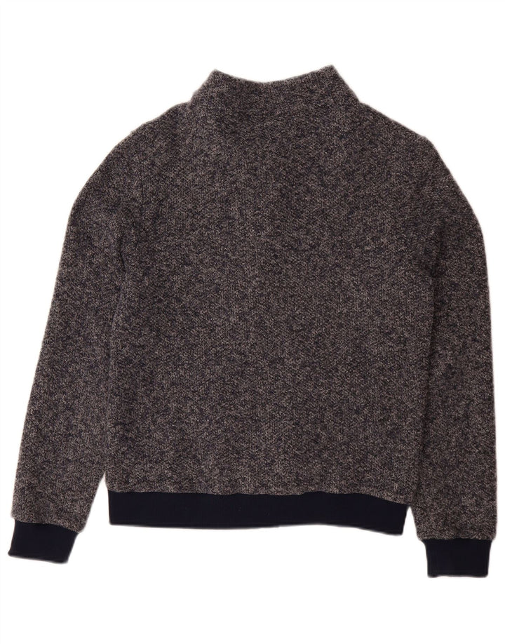 TRUSSARDI JUNIOR Boys Knit Bomber Jacket 11-12 Years Navy Blue Flecked