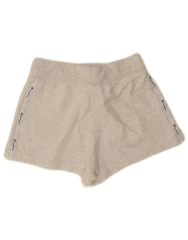 Champion Womens Graphic Sport Shorts UK 4 XS  Grey Flecked Cotton