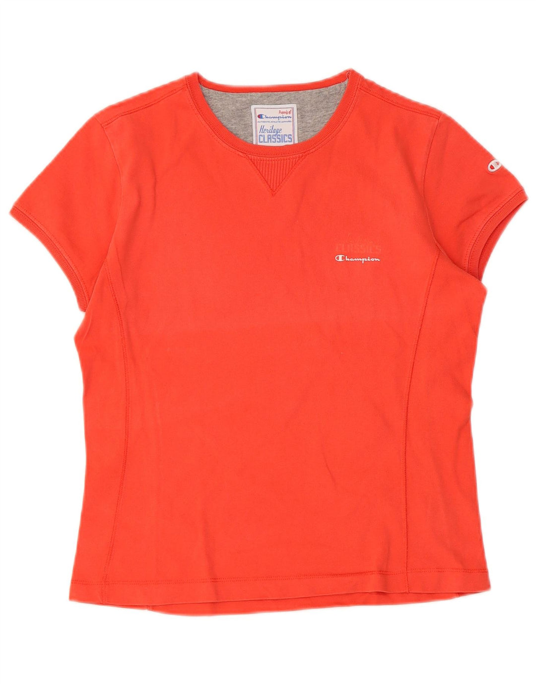 Champion Womens Heritage T-Shirt Top UK 12 Medium Red Cotton