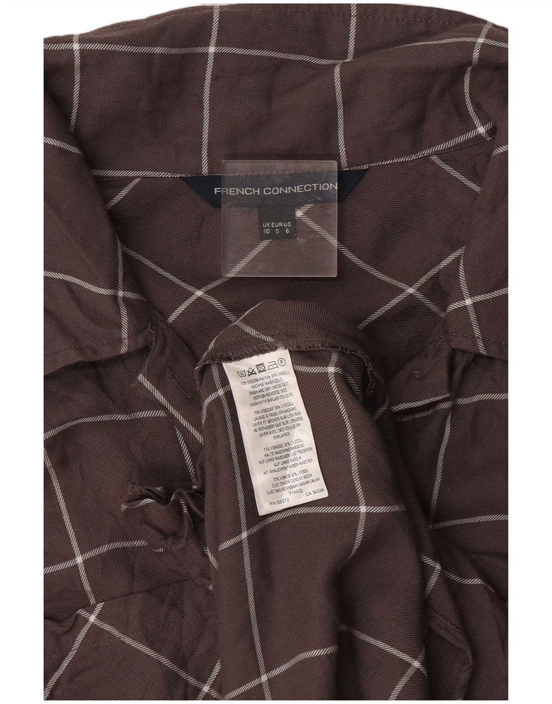 French Connection Womens Long Sleeve Shift Dress UK 10 Small Grey Check
