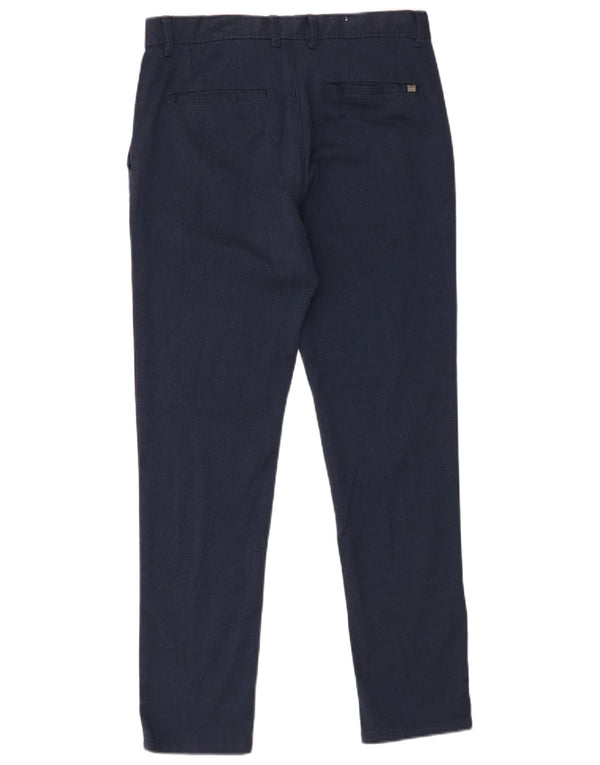 Zara Mens Slim Chino Trousers EU 38 Small W30 L29 Navy Blue Polyester