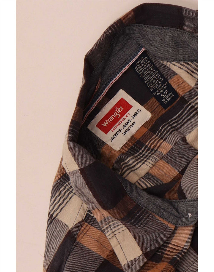 Wrangler Mens Flannel Shirt Small Multicoloured Check Cotton