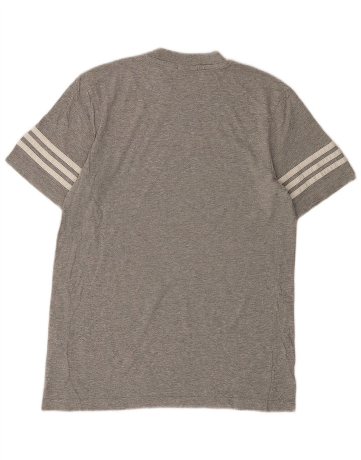 ADIDAS Mens Graphic T-Shirt Top Small Grey Flecked Cotton