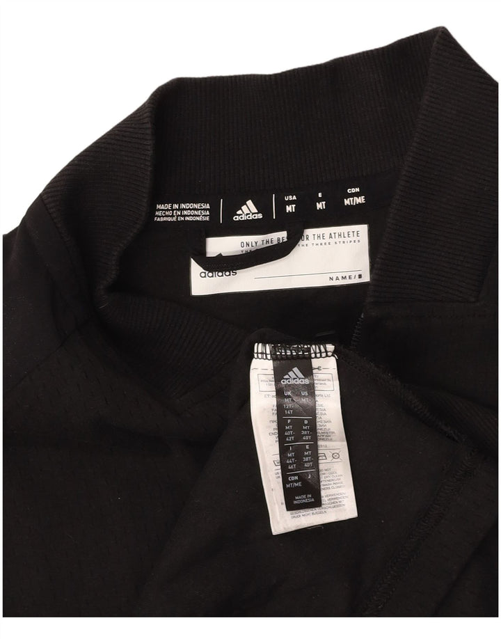 ADIDAS Womens Climalite Graphic Tracksuit Top Jacket UK 12/14 Medium Black