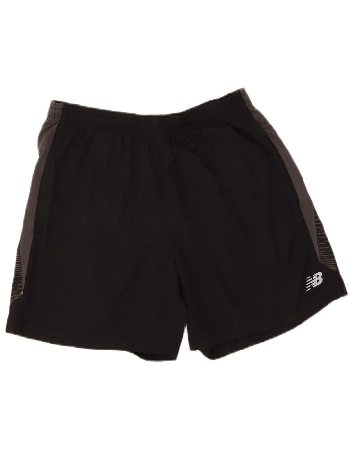 New Balance Mens Sport Shorts Large Black Colourblock Polyester