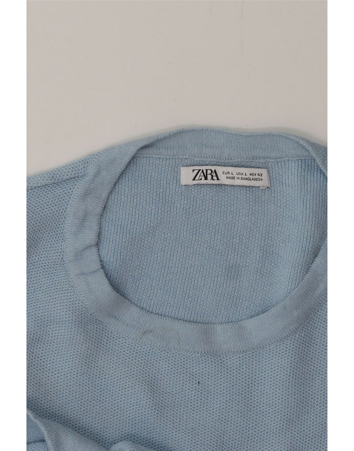 ZARA Mens T-Shirt Top Large Blue