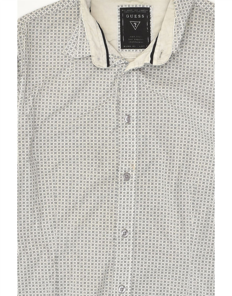 GUESS Mens Shirt 34 XS Grey Geometric Cotton | Vintage Guess | Thrift | Second-Hand Guess | Used Clothing | Messina Hembry 