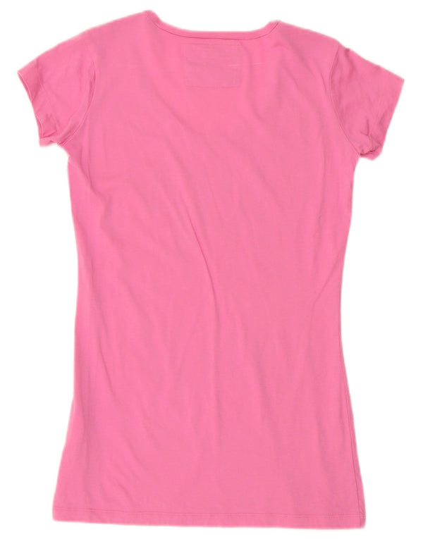 Calvin Klein Jeans Womens Graphic T-Shirt Top UK 14 Medium Pink Cotton