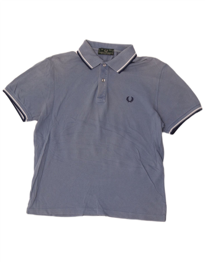 Fred Perry Mens Polo Shirt Medium Blue Cotton