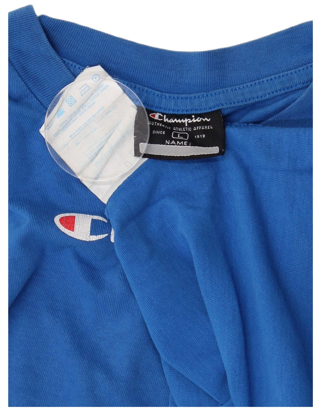 CHAMPION Mens Graphic T-Shirt Top Large Blue Cotton