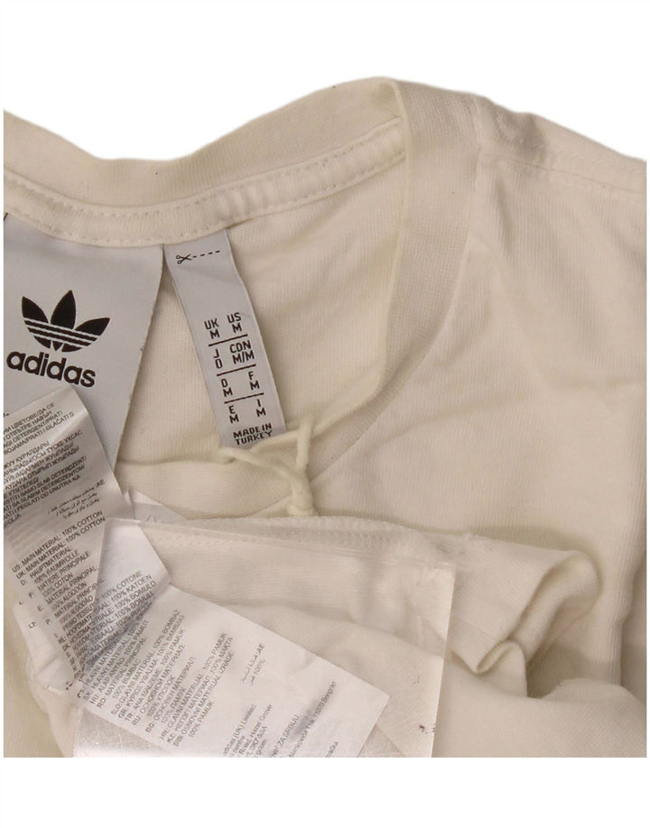 Adidas Mens Graphic T-Shirt Top Medium White Cotton