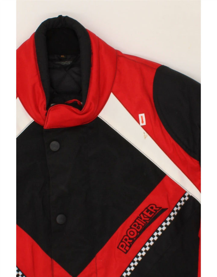 PROBIKER Mens Graphic Biker Jacket UK 42 XL Black Colourblock Polyamide Vintage Probiker and Second-Hand Probiker from Messina Hembry 