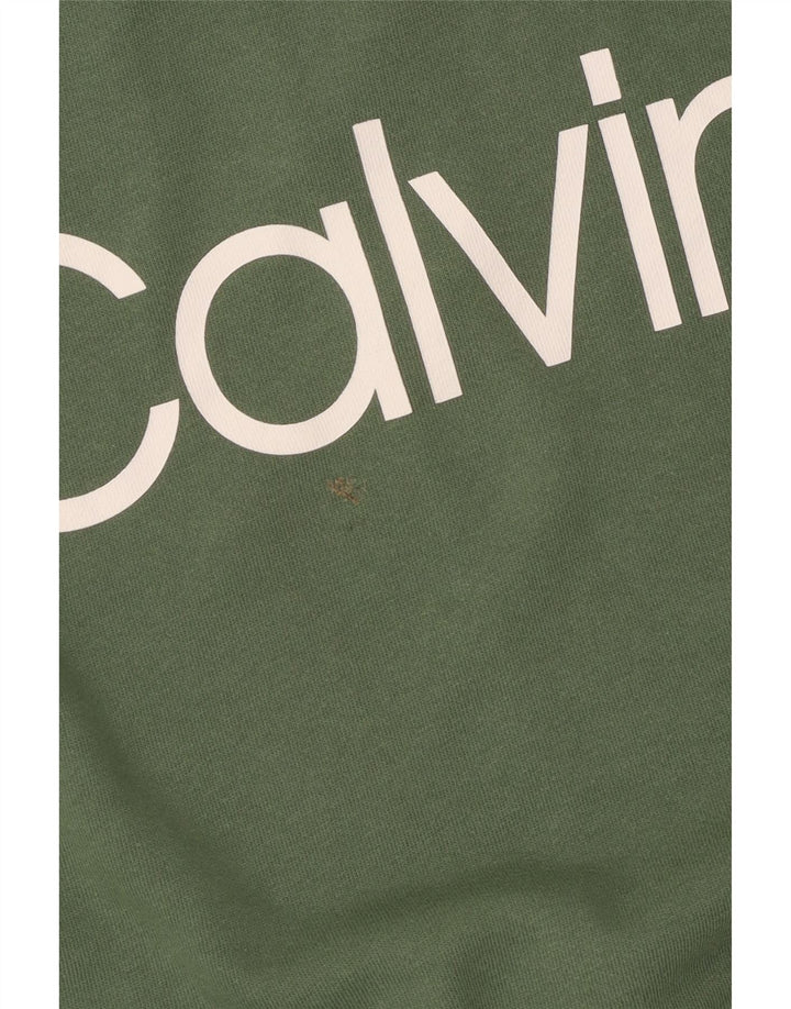 Calvin Klein Womens Oversized Graphic Sweatshirt Jumper UK 10 Small Green