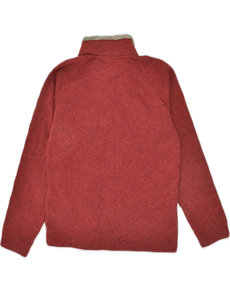 COLUMBIA Mens Button Neck Fleece Jumper XS Maroon Polyester | Vintage Columbia | Thrift | Second-Hand Columbia | Used Clothing | Messina Hembry 