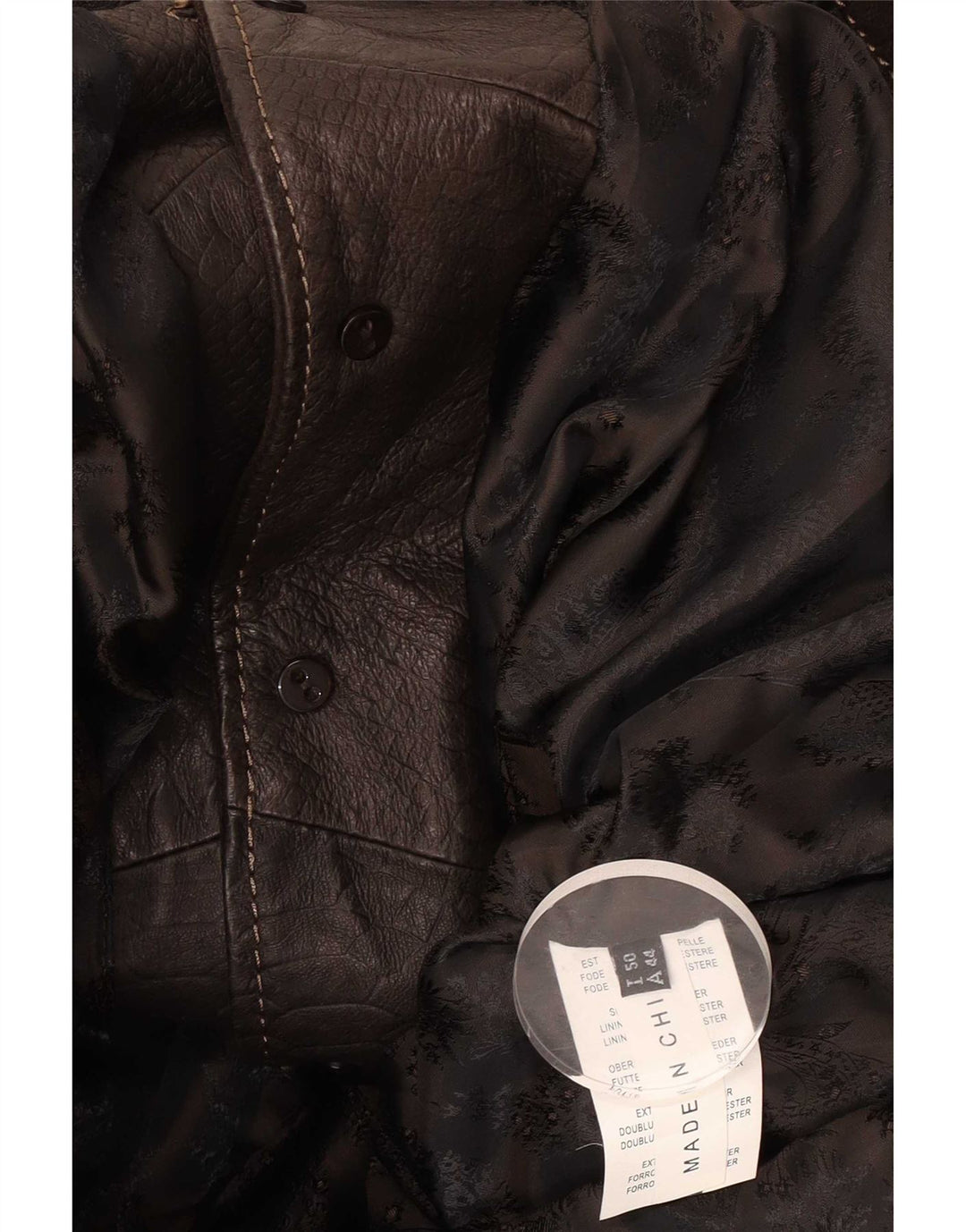 Vintage Womens Leather Coat IT 50 XL Brown Classic