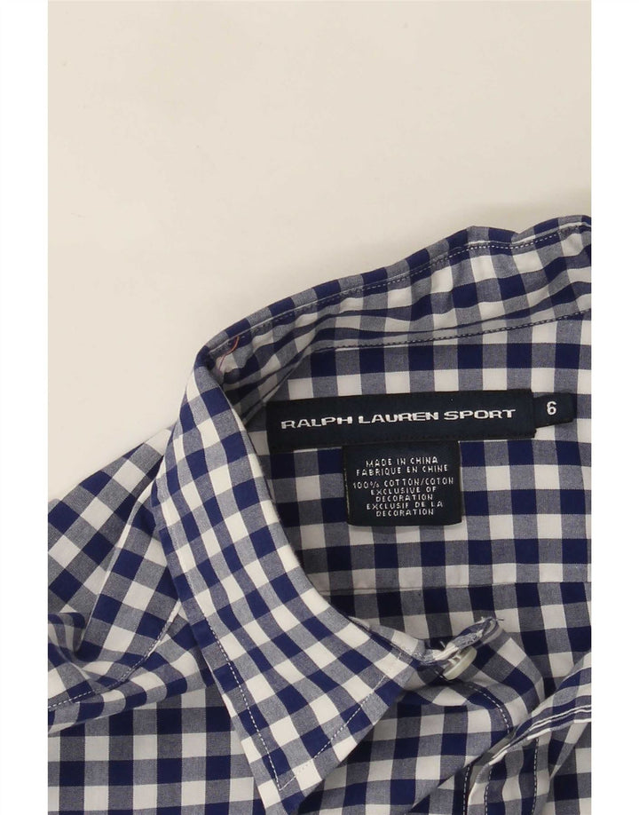 Ralph Lauren Womens Shirt US 6 Medium Blue Gingham Cotton