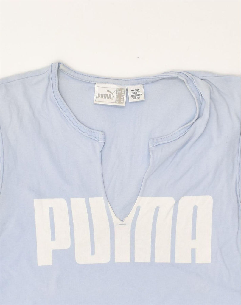 PUMA Womens Graphic Vest Top UK 12 Medium  Blue | Vintage Puma | Thrift | Second-Hand Puma | Used Clothing | Messina Hembry 