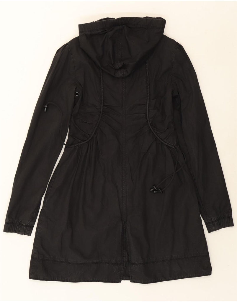 MISS SIXTY Womens Hooded Windbreaker Jacket UK 6 XS Black Cotton Vintage Miss Sixty and Second-Hand Miss Sixty from Messina Hembry 