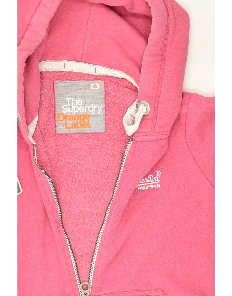 SUPERDRY Womens Zip Hoodie Sweater UK 10 Small Pink Cotton | Vintage Superdry | Thrift | Second-Hand Superdry | Used Clothing | Messina Hembry 