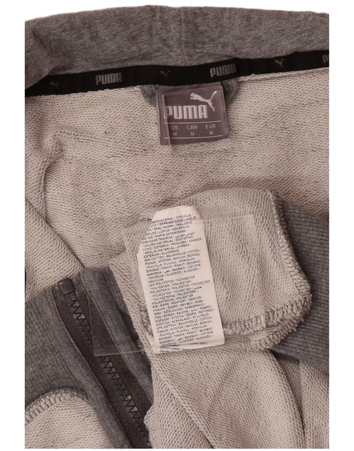 PUMA Mens Zip Hoodie Sweater Medium Grey Cotton