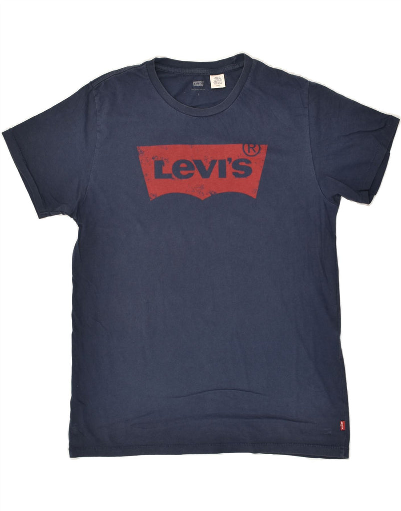 LEVI'S Mens Graphic T-Shirt Top Small Navy Blue Cotton | Vintage Levi's | Thrift | Second-Hand Levi's | Used Clothing | Messina Hembry 