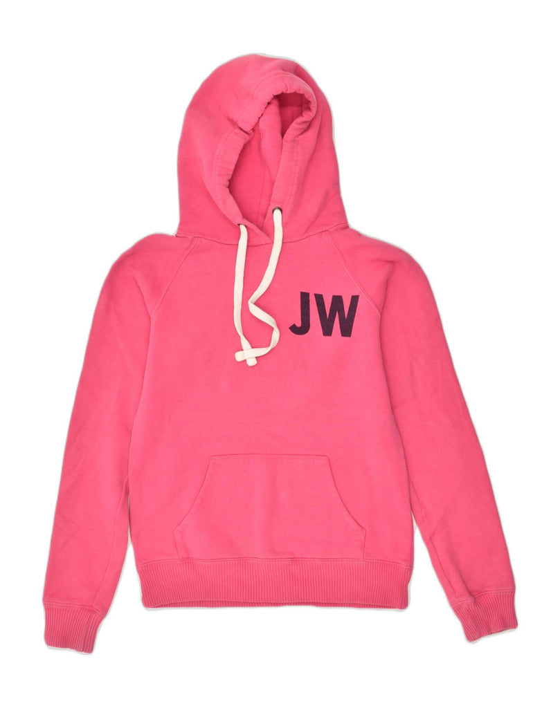 JACK WILLS Womens Graphic Hoodie Jumper UK 8 Small  Pink Cotton | Vintage Jack Wills | Thrift | Second-Hand Jack Wills | Used Clothing | Messina Hembry 