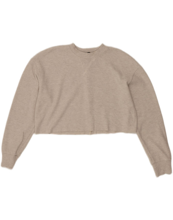 Zara Womens Crop Blouse Top UK 14 Medium Beige