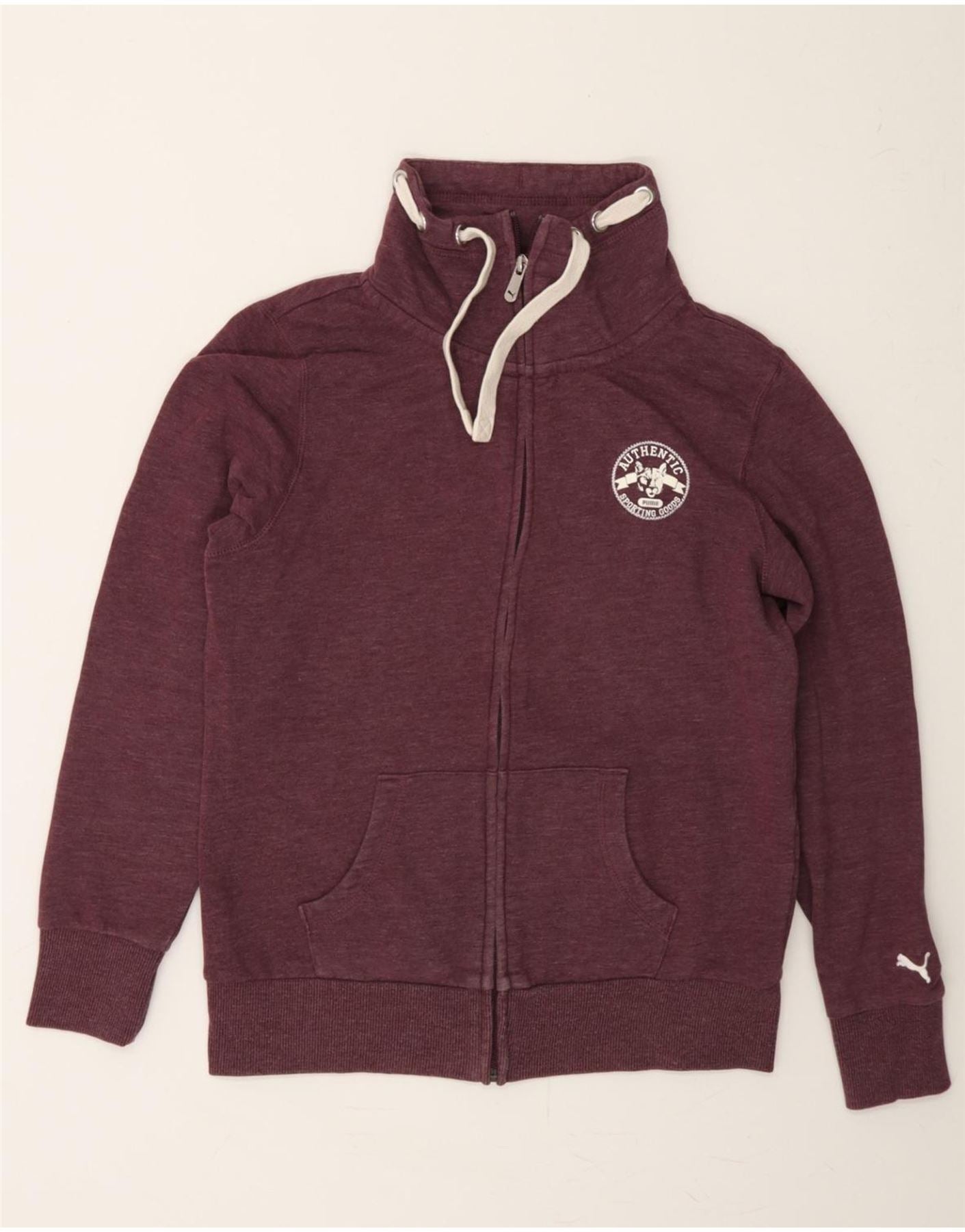 PUMA Womens Tracksuit Top Jacket UK 12 Medium Burgundy Vintage