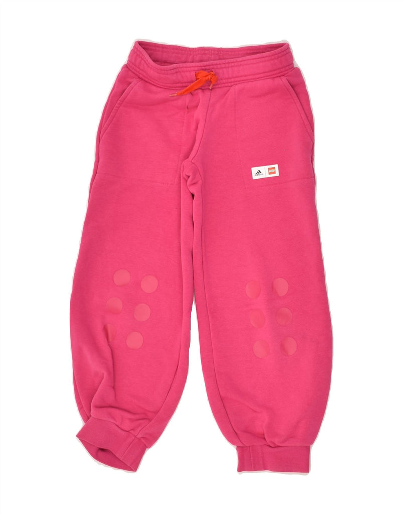 ADIDAS Girls Tracksuit Trousers Joggers 6-7 Years Pink Polka Dot Cotton | Vintage Adidas | Thrift | Second-Hand Adidas | Used Clothing | Messina Hembry 