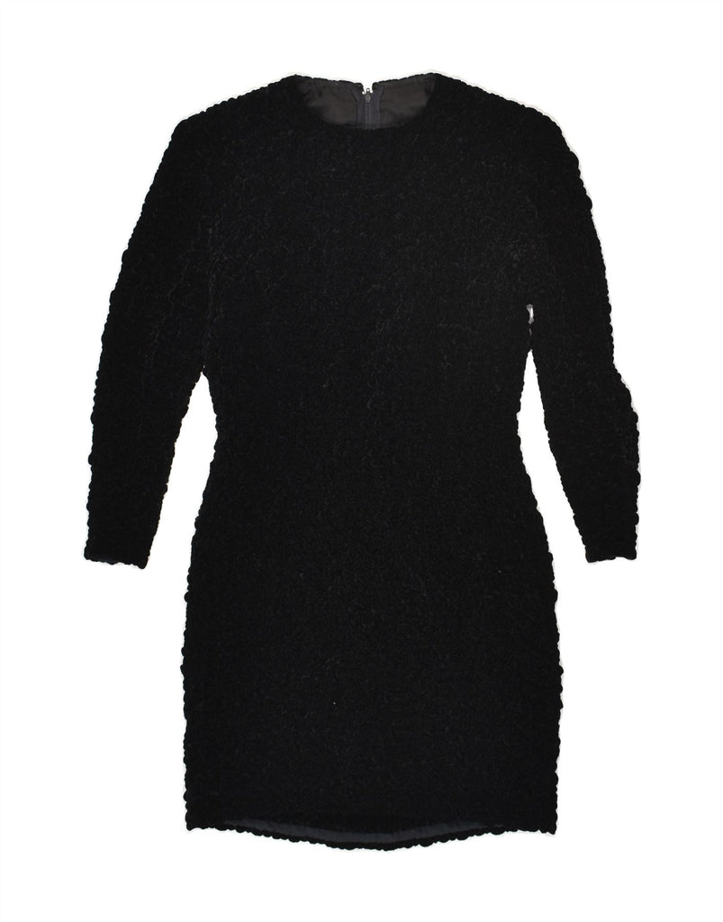 VINTAGE Womens Long Sleeve Bodycon Dress UK 12 Medium Black | Vintage Vintage | Thrift | Second-Hand Vintage | Used Clothing | Messina Hembry 