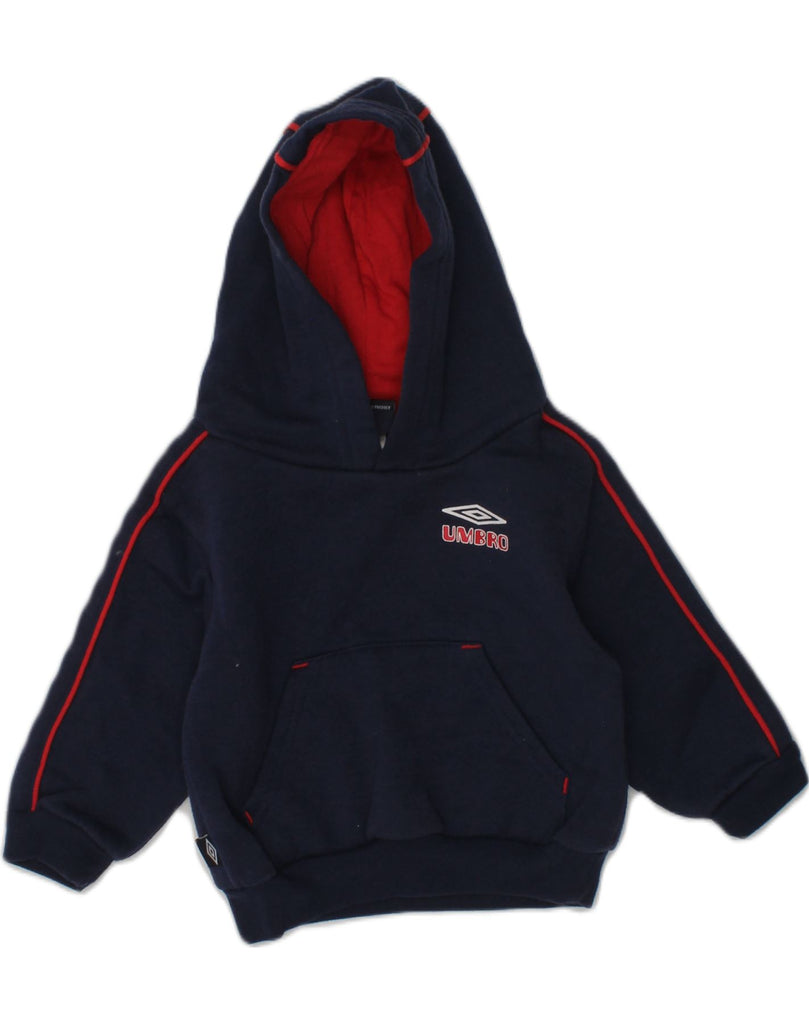 UMBRO Baby Boys Hoodie Jumper 3-6 Months Navy Blue Cotton | Vintage Umbro | Thrift | Second-Hand Umbro | Used Clothing | Messina Hembry 