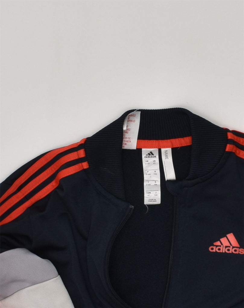 ADIDAS Boys Tracksuit Top Jacket 3-4 Years Black Colourblock Polyester | Vintage Adidas | Thrift | Second-Hand Adidas | Used Clothing | Messina Hembry 