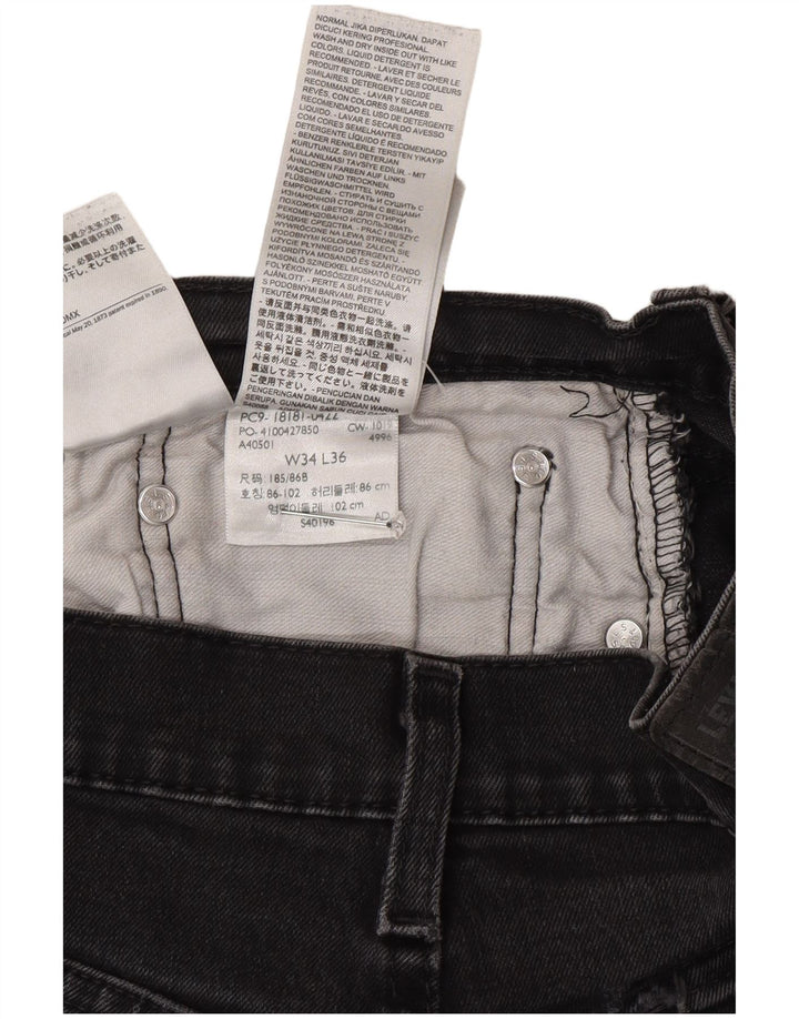 Levi's Mens 541 Straight Jeans W34 L36 Grey Cotton