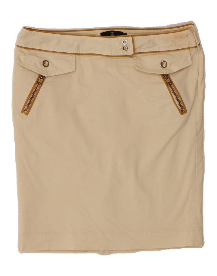 FAY Womens Pencil Skirt IT 40 Small W28  Beige Cotton Vintage Fay and Second-Hand Fay from Messina Hembry 
