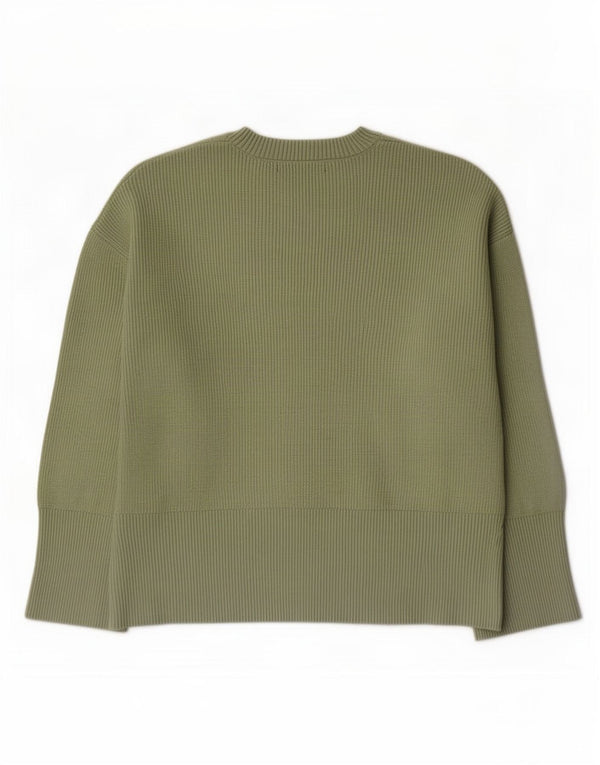 Marks & Spencer Womens Oversized Crew Neck Jumper Sweater UK 16 Large Green