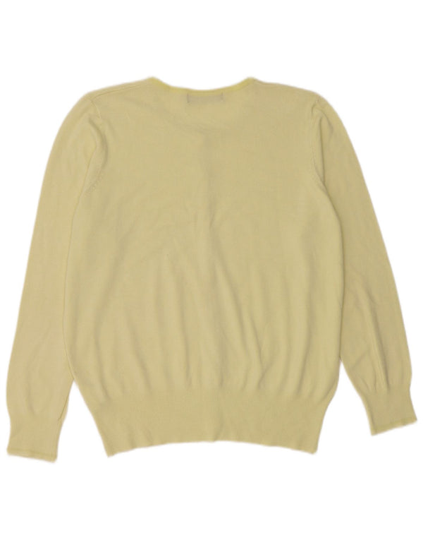 Marks & Spencer Womens Cardigan Sweater UK 16 Large Yellow Viscose