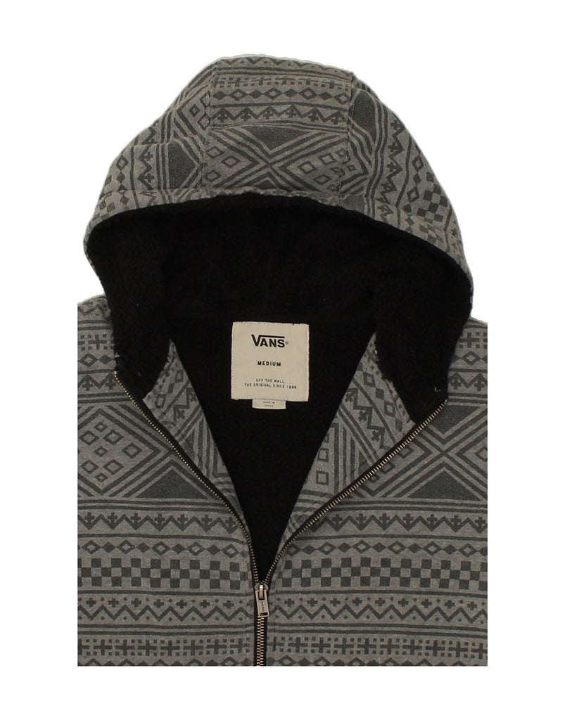 VANS Boys Zip Hoodie Sweater 15-16 Years Medium Grey Colourblock Cotton | Vintage Vans | Thrift | Second-Hand Vans | Used Clothing | Messina Hembry 