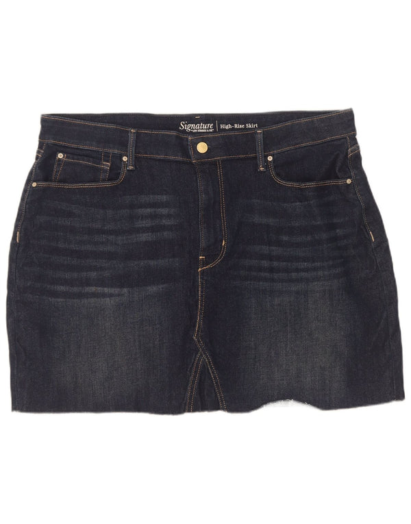 Levi's Womens Signature High Waist Mini Denim Skirt US 18 2XL W34 Navy Blue