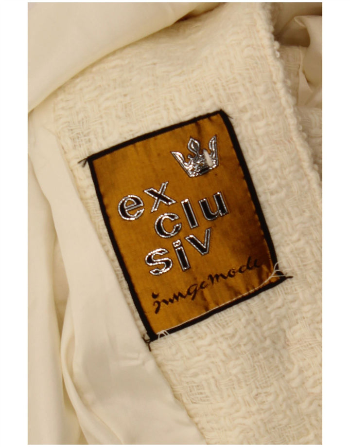 Exclusive Womens Overcoat UK 10 Small Off White Check