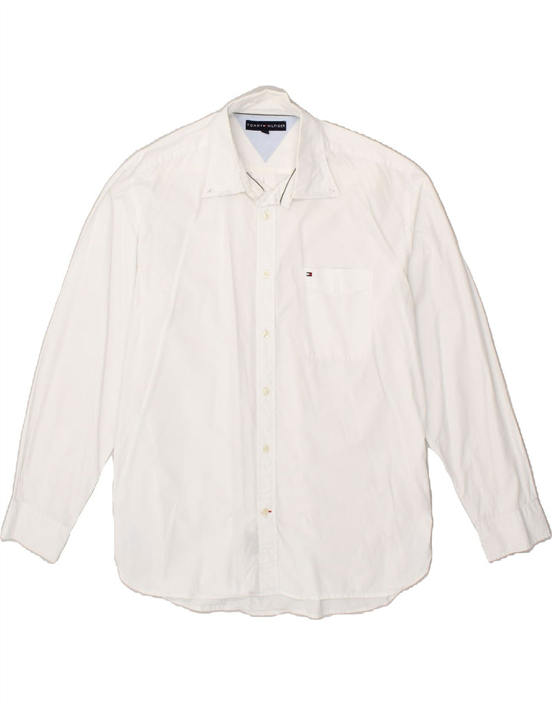 TOMMY HILFIGER Mens Shirt Large White Cotton Vintage Tommy Hilfiger and Second-Hand Tommy Hilfiger from Messina Hembry 