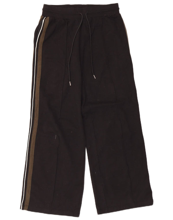 Marks & Spencer Womens Tracksuit Trousers UK 14 Large Black Striped Viscose