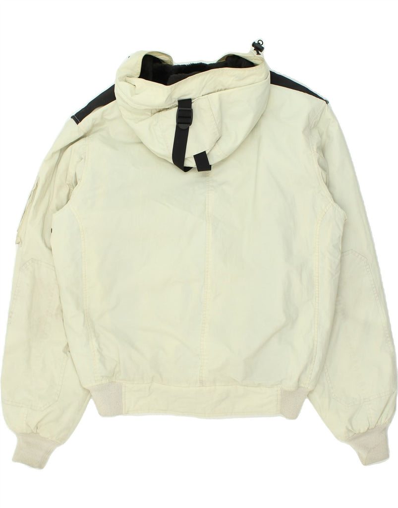 REFRIGUE Mens Hooded Windbreaker Jacket UK 40 Large White Nylon | Vintage Refrigue | Thrift | Second-Hand Refrigue | Used Clothing | Messina Hembry 