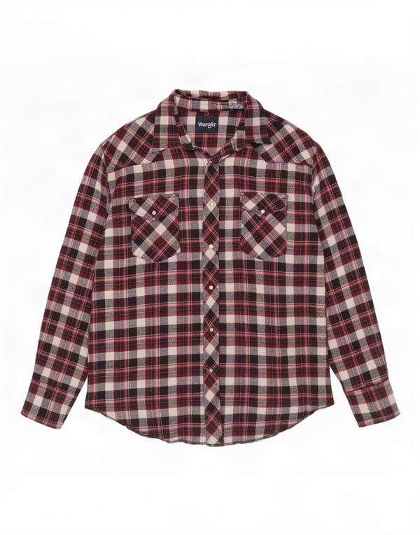 Wrangler Mens Flannel Shirt 2XL Red Check