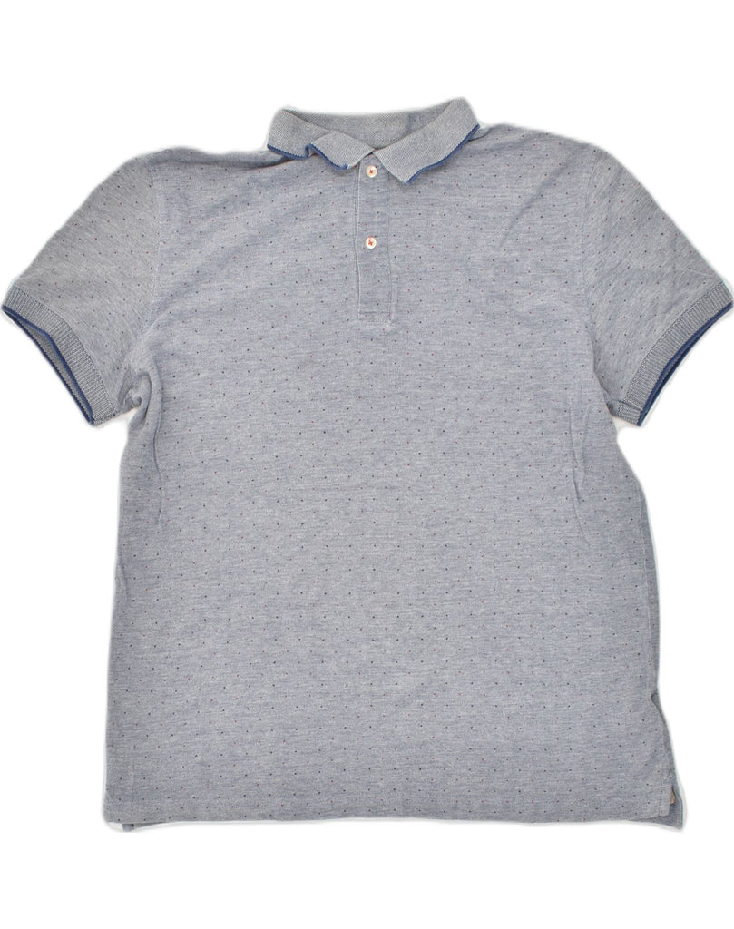 MASSIMO DUTTI Mens Polo Shirt Medium Grey Polka Dot Cotton | Vintage Massimo Dutti | Thrift | Second-Hand Massimo Dutti | Used Clothing | Messina Hembry 