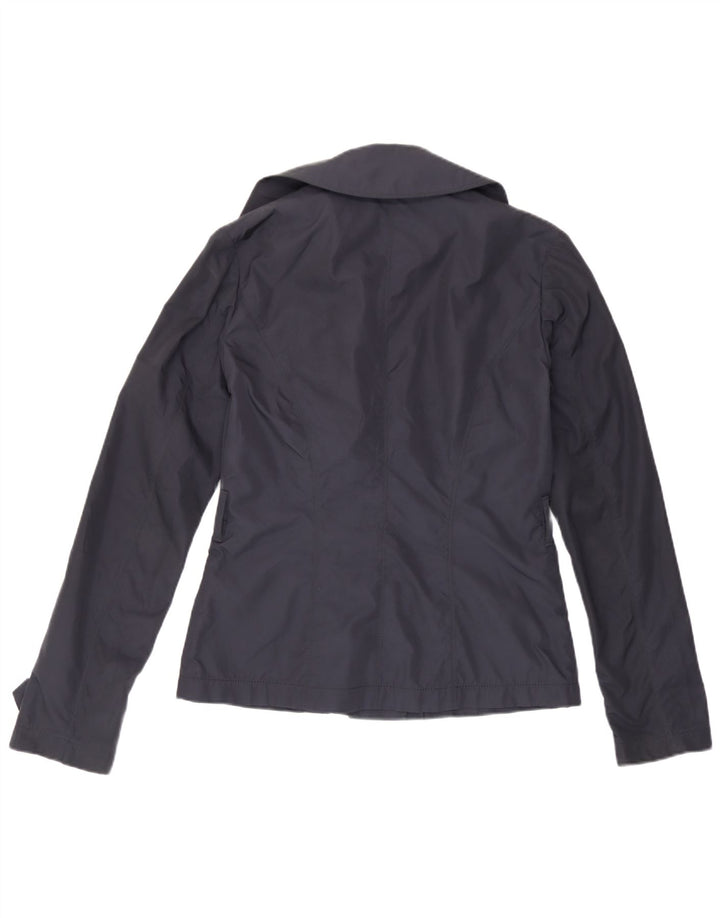 Refrigiwear Womens Short Trench Coat UK 14 Medium Navy Blue Polyester
