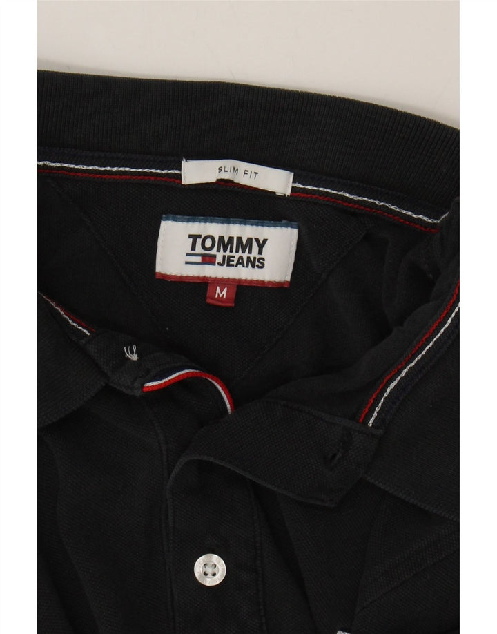 TOMMY HILFIGER Mens Slim Fit Polo Shirt Medium Black Cotton Vintage Tommy Hilfiger and Second-Hand Tommy Hilfiger from Messina Hembry 